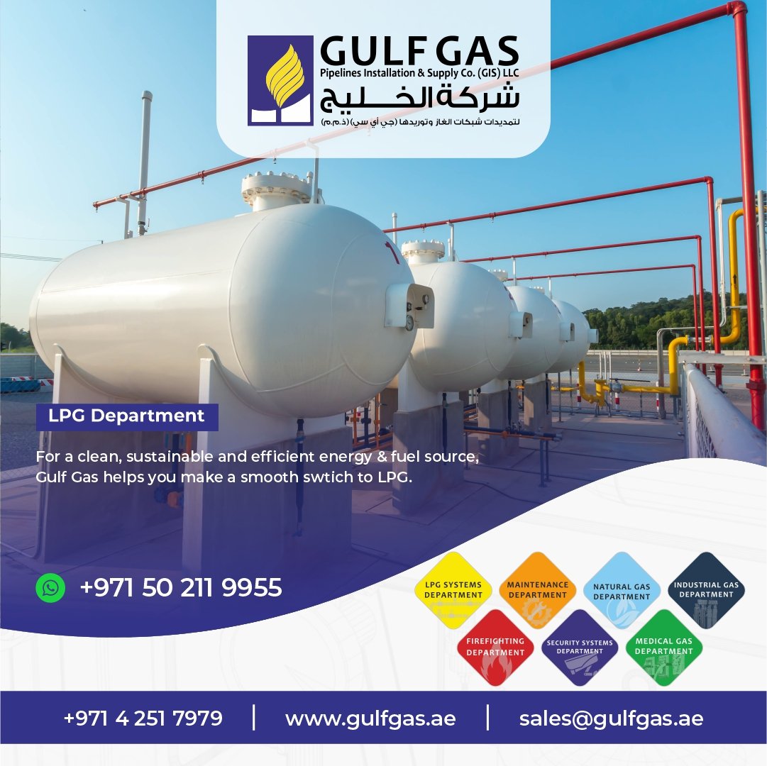 GulfGasUAE's tweet photo. LPG is an efficient and sustainable energy source, Gulf Gas LPG Department will help your facilities switch to LPG seamlessly.

Call: 04 251 7979
WA: +971 50 211 9955
Email: sales@gulfgas.ae
Visit: https://t.co/Ik99jBfZyp

#gulfgas #LPG #LPGsystem #lpgtanker #switchtolpg https://t.co/iq0CWlcw15