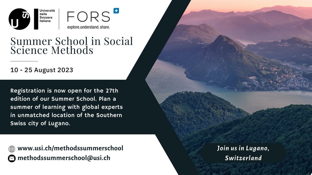Making plans for this summer? Don't forget to book a spot at our Summer School! Maybe we are biased but we think there aren't many better places to work &amp; learn during the day and relax in the evening than <a href="/luganomycity/">Lugano</a> 
<a href="/USI_university/">USI University</a> #SSM2023 <a href="/AcademicChatter/">Academic Chatter™</a> #AcademicTwitter