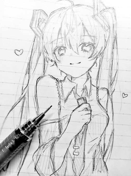 授業中に書いた絵画 授業中の落書き #イラスト
