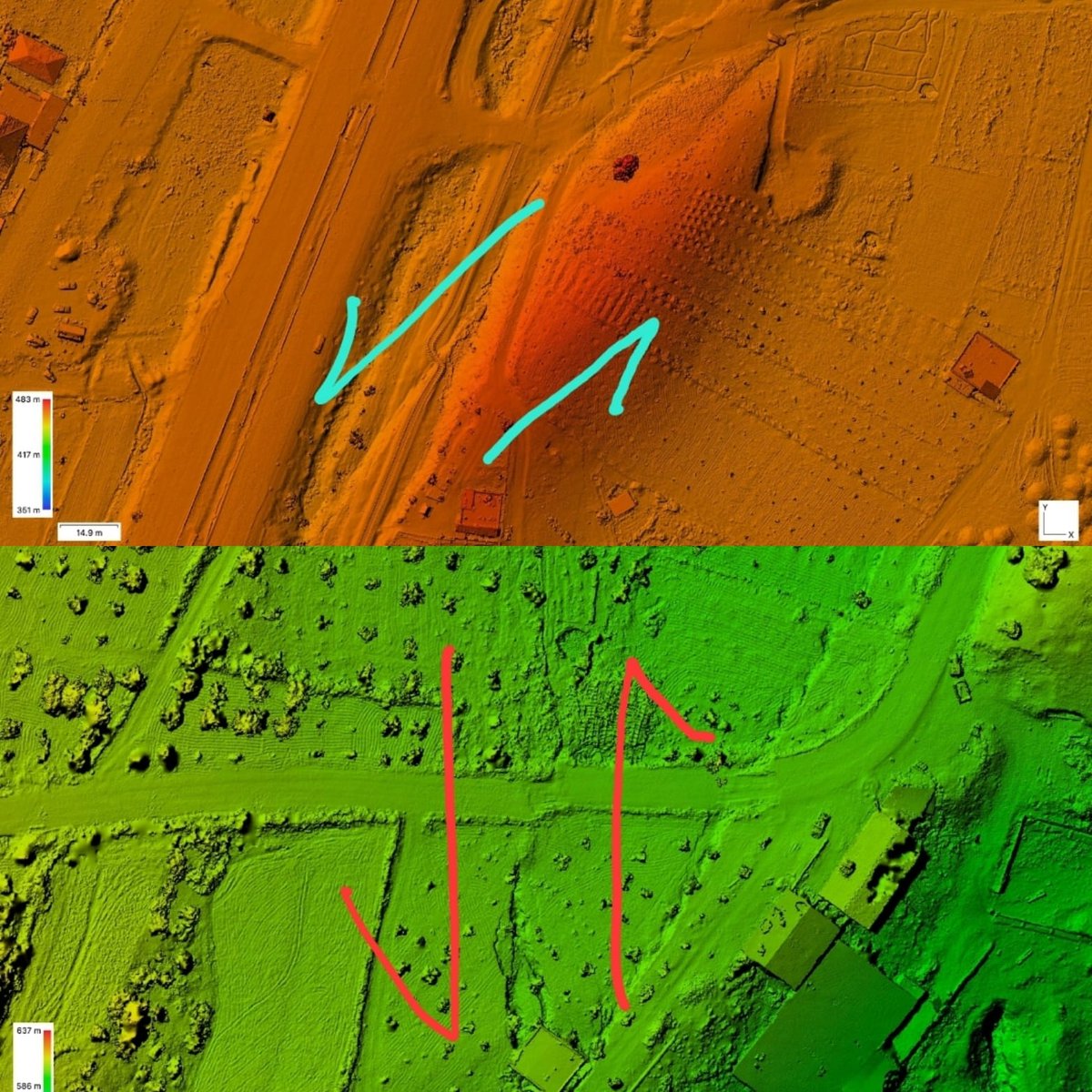 IGeociencias's tweet photo. Imágenes de alta resolución donde, se ve perfectamente el salto de falla producido por los terremotos de Turquía.  En las fallas de desgarre (también llamadas de rumbo o direccionales) el movimientos se produce en la horizontal 

via @CengizZabci https://t.co/0pjUMCtbzA