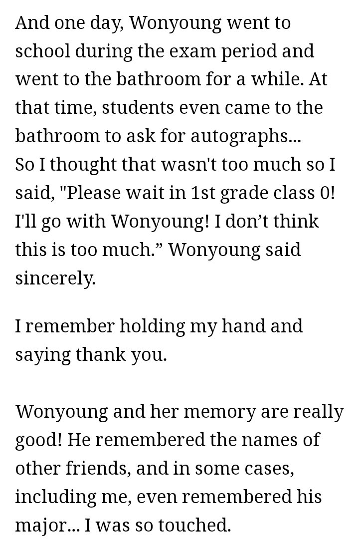 jangcentre's tweet image. wonyoung's friend for 2 years in sopa posted anecdotes about her in school! she's so sweet &amp;amp; would give out jellies to her classmates &amp;amp; she remembers all their names well! her classmates would act like her bodyguard when they go to the hallways &amp;amp; she doesn't even approach boys😭