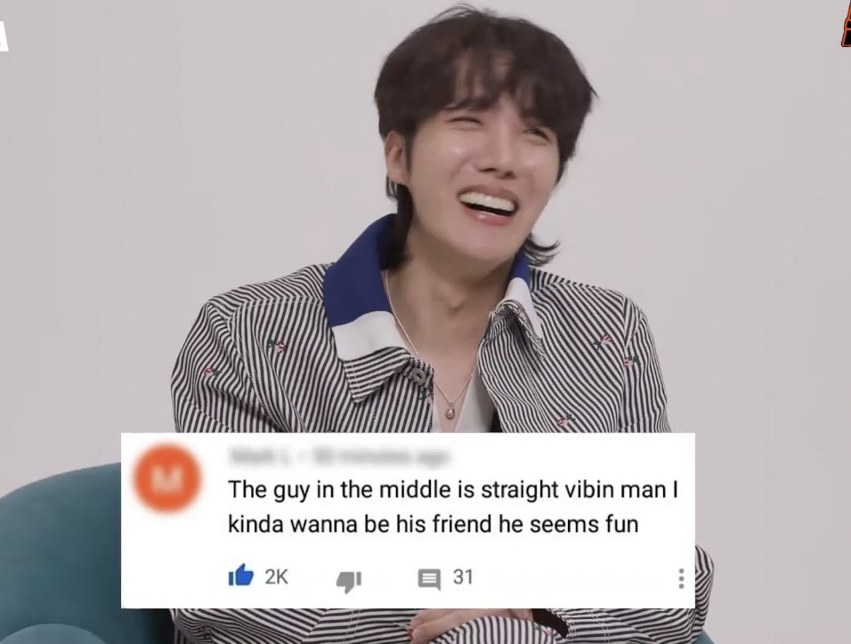 oh my god hobi saw this popular comment about him from the carpool karaoke video 😭