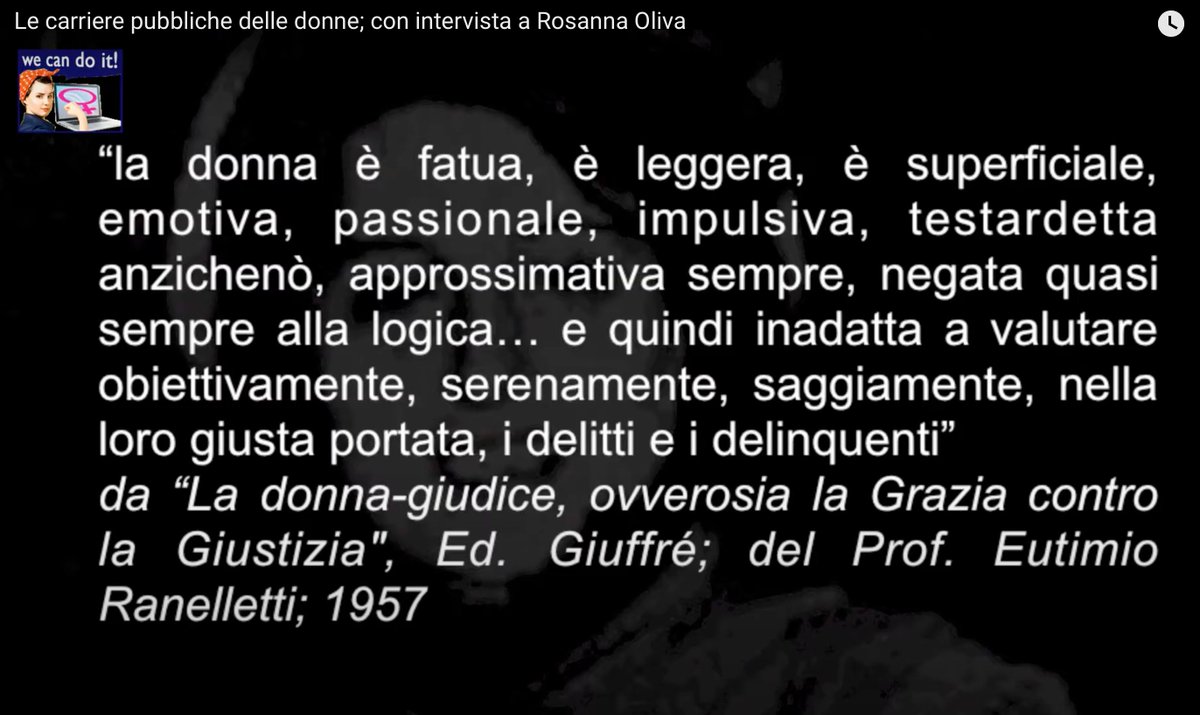 Retedellereti's tweet photo. solo dal #9febbraio 1963 “La donna può accedere a tutte le cariche.. compresa la Magistratura", da cui era esclusa causa "inaffidabilità del suo sesso". La legge 66 del 1963 si deve alla battaglia di Rosanna Oliva, oggi presidente di @RetePerLaParita
vedi: https://t.co/mdvFmyMoHb https://t.co/P2ll46IfPh
