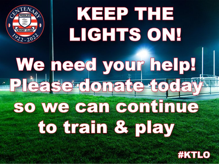 PeeblesRugby's tweet photo. Keep the Lights On! #KTLO  Read about our challenge to keep our floodlights on.
https://t.co/KYu9B2NYgk https://t.co/zVZsIMrVYb