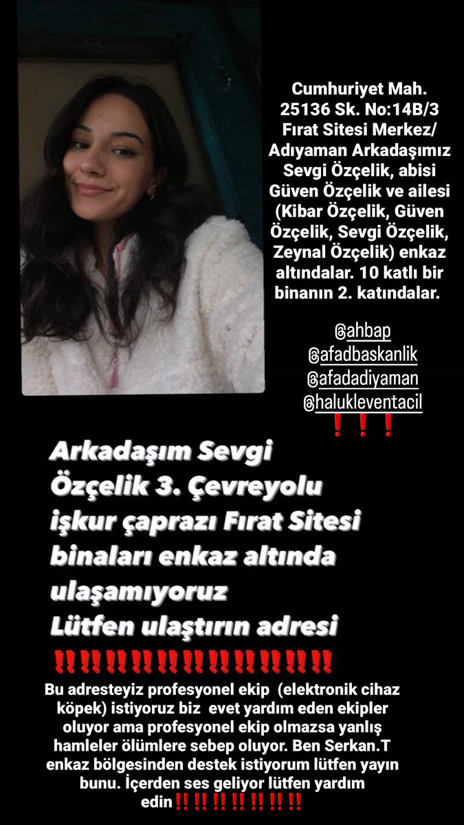ecekizilts's tweet photo. @AFADAdiyaman @AFADBaskanlik @haluklevent @ahbap @ahbap_istanbul https://t.co/YtkylW06eh