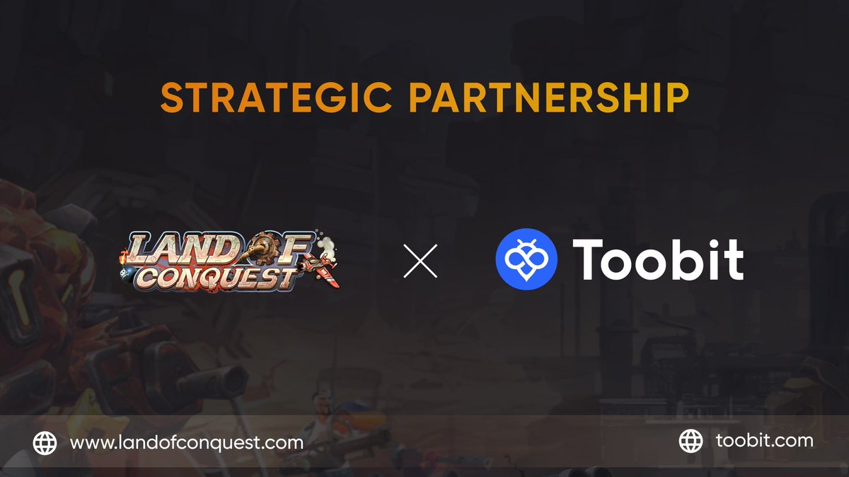 SLG__GAMES's tweet photo. 🔊 We are very pleased to announce that #LandofConquest has entered into a strategic #partnership with #Toobit, a global platform leading the new generation of #cryptocurrency financial service.

🤩 We are looking forward to a strong and long-term cooperation! https://t.co/KY9DIP7rGX