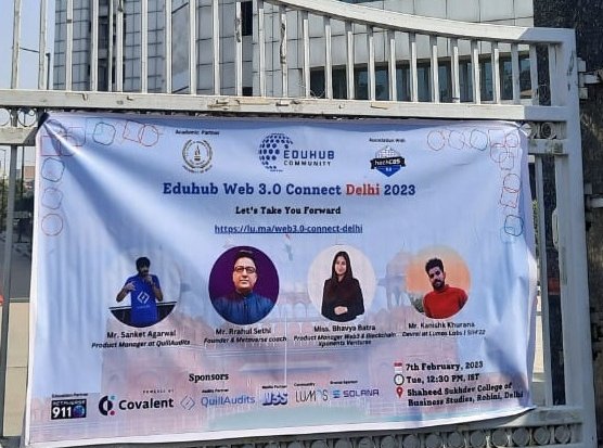 Shivam_2k3's tweet photo. Went to the web 3.0 connect hosted by the Eduhub Community with @HasanZaigam and @Saumyadip92

It was a fantastic event where we  learned a lot about the metaverse, blockchain, nfts, cryptocurrency, etc.

Congratulations to @SahityaRoy07 for organising such a fantastic event https://t.co/8somxseLpQ