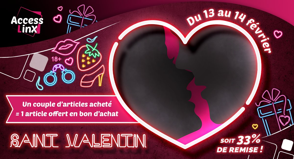 AccessLinX (@access_linx) on Twitter photo La Saint-Valentin c’est coquin 🖤
Pour chaque couple d'articles acheté, le troisième est offert en bon d’achat !
⛔ Ce qu'ils font tous les trois ne nous regarde pas…
◾ RT pour la tournante !
#SEO #Netlinking La Saint-Valentin c’est coquin 🖤
Pour chaque couple d'articles acheté, le troisième est offert en bon d’achat !
⛔ Ce qu'ils font tous les trois ne nous regarde pas…
◾ RT pour la tournante !
#SEO #Netlinking
