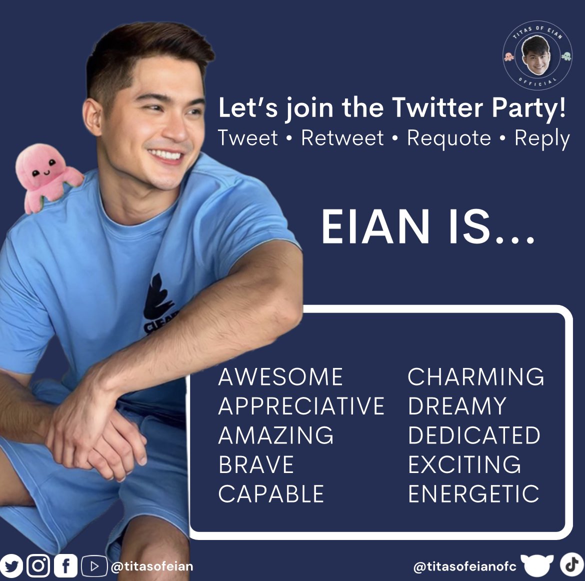 TITAS OF EIAN (@titasofeian) on Twitter photo Hereโs a tag booster!
Eian isโฆ (unli-reply)
WELCOME BACK CutiePIE EIAN
<a href="/EianRances/">๐๐ถ๐ฎ๐ป ๐ฅ๐ฎ๐ป๐ฐ๐ฒ๐</a> | #EianRances Hereโs a tag booster!
Eian isโฆ (unli-reply)
WELCOME BACK CutiePIE EIAN
<a href="/EianRances/">๐๐ถ๐ฎ๐ป ๐ฅ๐ฎ๐ป๐ฐ๐ฒ๐</a> | #EianRances