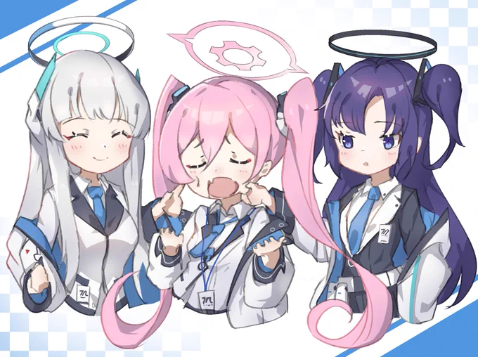 ブルアカで最近好きな3人組落書き#ブルアカ 