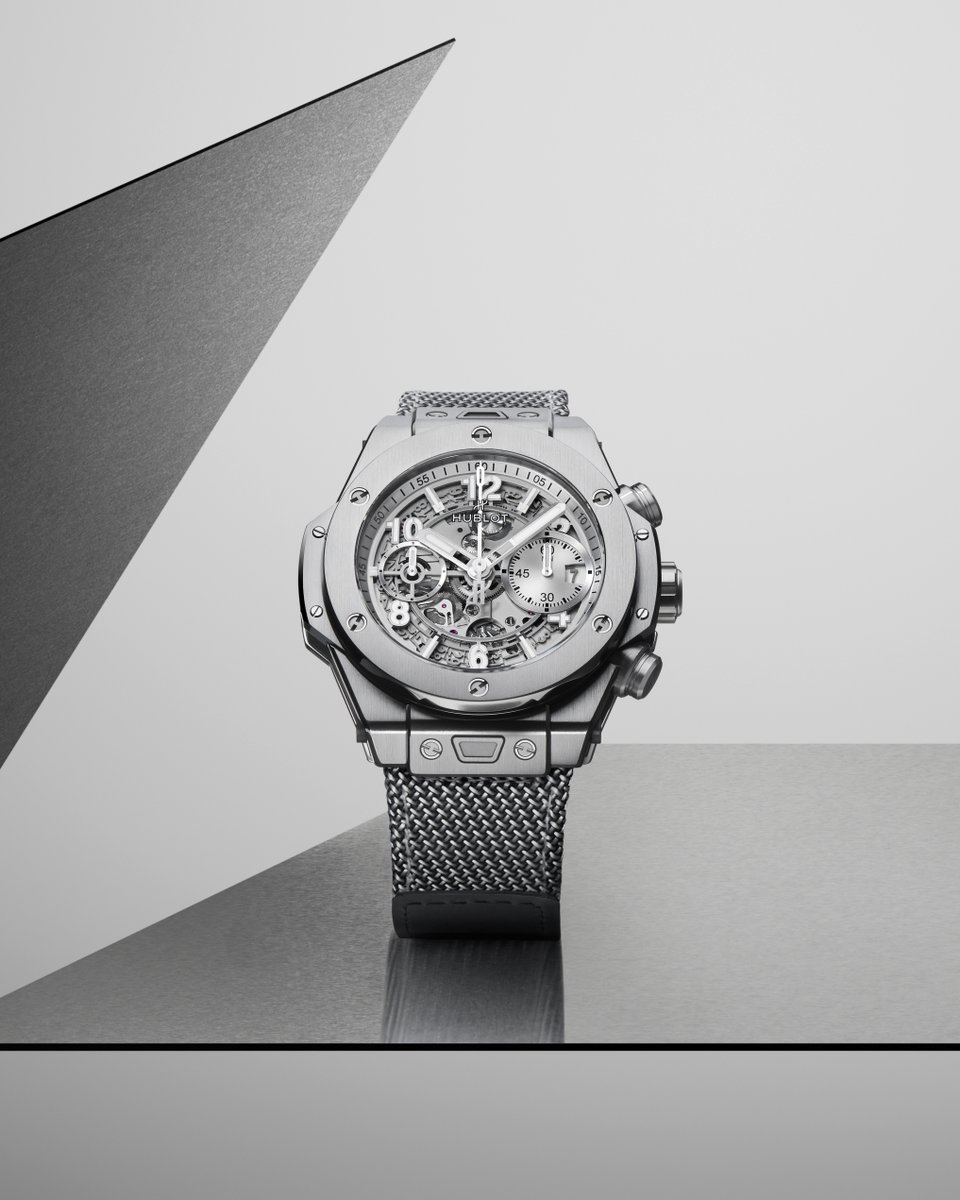 Hublot's tweet photo. With its contemporary, monochrome look, the new #BigBangUnico #EssentialGrey enhances the iconic design of the original Big Bang. A limited edition of 200 pieces, exclusively available online. https://t.co/XUSBi62Sdw