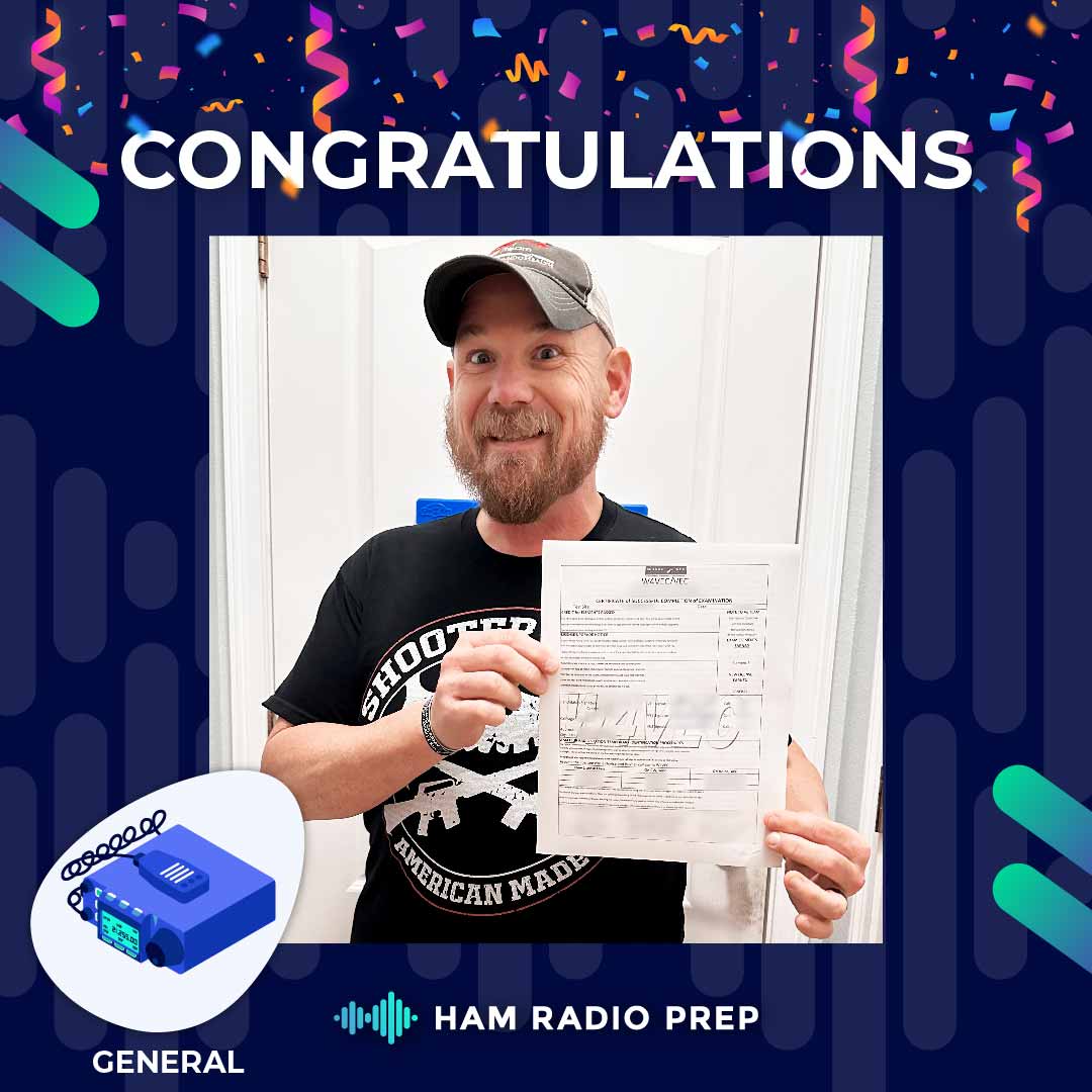 Highlighted answers to exam questions in our study text helped Scott of #Florida pass his #FCC General class #HamRadio license exam. Congratulations, Scott, on your upgrade and we hope to hear you on the General bands soon! Get your upgrade by studying at HamRadioPrep.com.