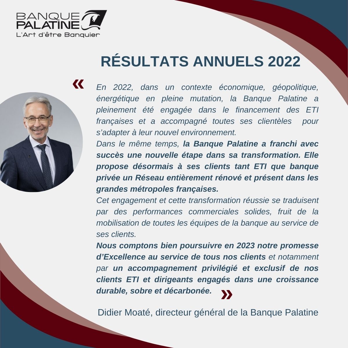 BanquePalatine's tweet photo. #Résultats 2022 - Retrouvez les résultats annuels de la Banque Palatine : https://t.co/0guSHvk88S

@DidierMoate @ibrypatrick @thierryce https://t.co/453r5WQSwA