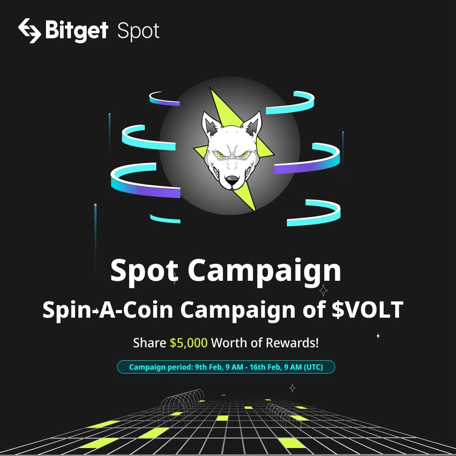 BitgetAfrica's tweet photo. #BitgetSpotCampaign
#Bitget will launch Spin-A-Coin campaign of $VOLT at Feb 9th. @VoltInuOfficial

Deposit and trade to share $5,000 worth of $VOLT! 
➡️ https://t.co/m27SGN8pGe

➡️Details: https://t.co/Eonf6FVPdC https://t.co/QLHAEUfadj