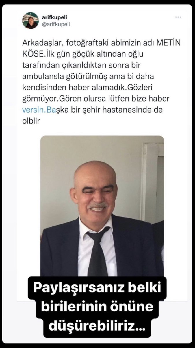 Arkadaşlar yayalım belki gören olur. <a href="/ahbap/">Ahbap</a> <a href="/ProfDemirtas/">Özgür Demirtaş</a> <a href="/haluklevent/">Haluk Levent ( Ahbap Ekibi )</a>