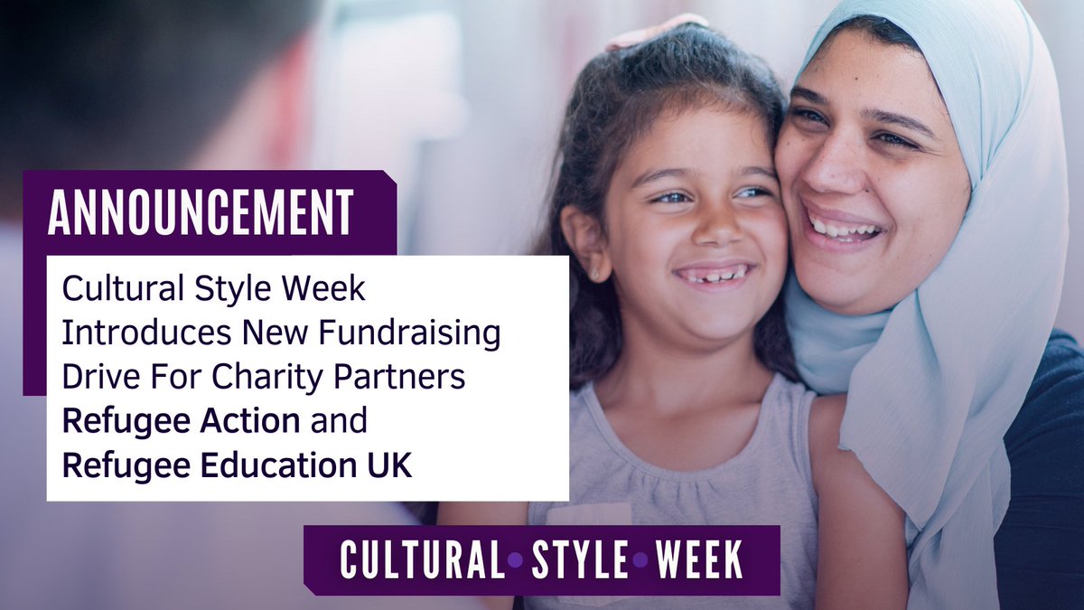 culturalstylewk's tweet image. We are proud to announce our fundraising drive for Cultural Style Week 2023 so that we can support @RefugeeAction  &amp;amp; @RefugeeEdUK  who do great work to help displaced people. Find out more! &amp;gt;&amp;gt; ow.ly/VFLj50MNPza 

#charitynews #culturalstyleweek #refugees #refugeecharity