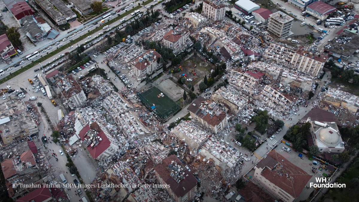 WHO's tweet photo. Devastating earthquakes struck #Türkiye and #Syria, injuring thousands of people. WHO has activated its emergency medical teams network, now on the ground delivering health care to those in need.

Your donation can help. Support us:🔗https://t.co/B9FkQx2Kgv @WHOFoundation https://t.co/bSrX0tZmcl