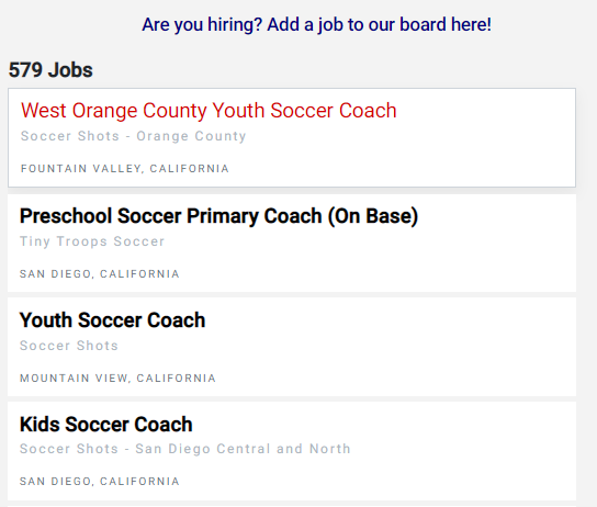 CoachesApp1's tweet photo. California listings are hot 🌶️ right now. Close to 600 posts for Soccer ⚽️ Coaches!! Check them out ☑️
https://t.co/zllpAKL3OW https://t.co/cRhR7Z5CTj