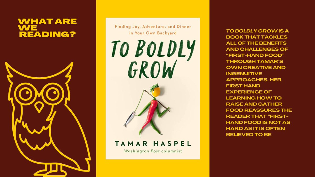 rowanhsc's tweet photo. Dr. Broad just recently finished Tamar Haspel’s book To Boldly Grow! This book focuses on the creative ways that “first-hand food” can be cultivated along with the obstacles and rewards that come with it! #rowanhsc #hsc #healthandscience #rowanu #ToBoldlyGrow  #PROFspective https://t.co/ilbI9rQE7Y