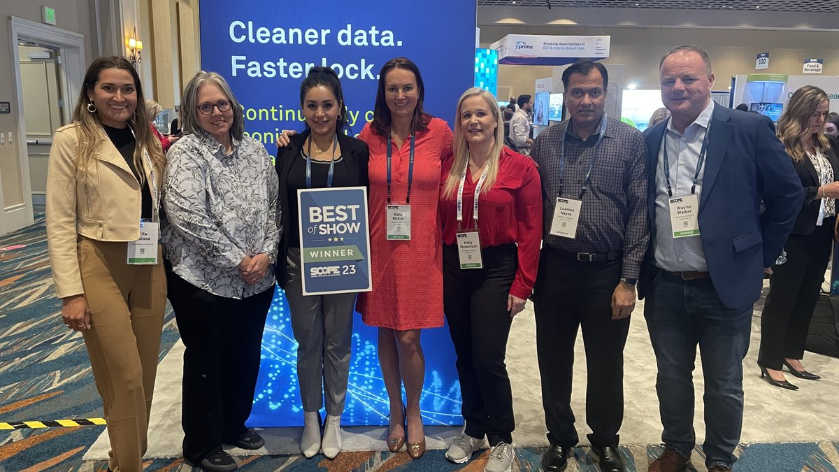 Congrats to our Patient Cloud family for winning the Inaugural <a href="/SCOPEsummit/">SCOPE Summit</a> Best of Show Award for the myMedidata App!

#SCOPEsummit #SCOPE2023

cc <a href="/ellabalasa1/">Ella Balasa</a>, <a href="/stales/">Alicia C. Staley</a>, <a href="/kellyjmckee/">Kelly Johnston McKee</a>, <a href="/hrhrobertson/">Holly Robertson</a>, <a href="/walkerwj/">Wayne Walker</a>, Aryana Hosseinkhani, &amp; Laxman Nayak 💚