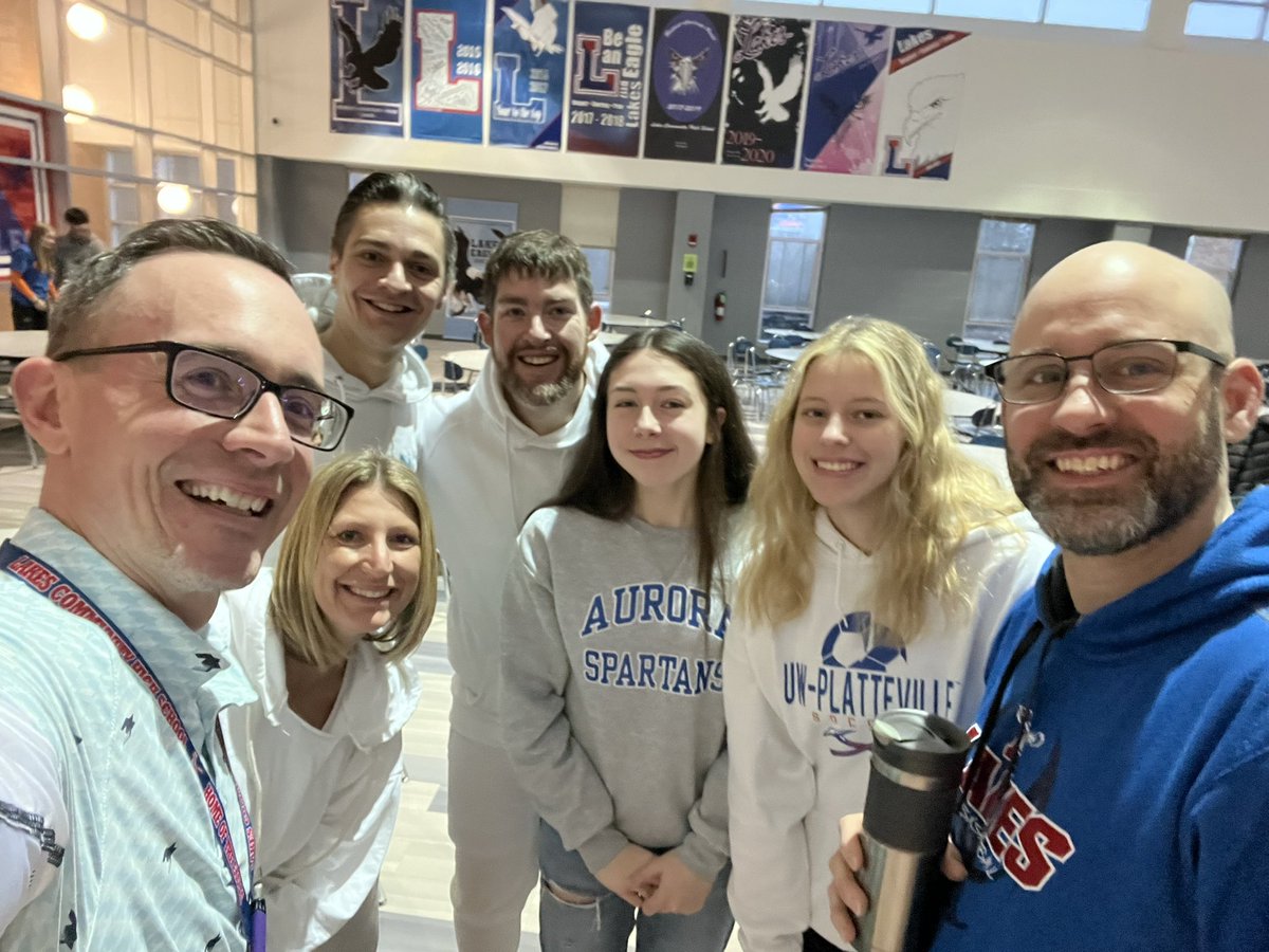 The entire <a href="/LCHSGBK/">LCHS Girls Basketball</a> staff on hand for signing day…and a selfie. Congrats Jes and Amanda! #LockedIn