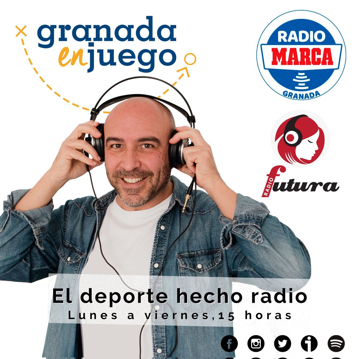 📌¡No te pierdas nuestro programa!

📅 Jueves

⚽️ Actualidad del <a href="/GranadaCF/">Granada CF ❤️⚪️</a> y tiempo de opinión

🎙 Entrevista a José Carlos, jugador <a href="/CD_HuetorVega/">CD Huétor Vega</a>

🎙 Entrevista a Francis Cascales, entrenador <a href="/AtcoPadul/">Atletismo Padul</a>

🎙 Entrevista a Alejandro Jiménez, campeón de Europa de karate
