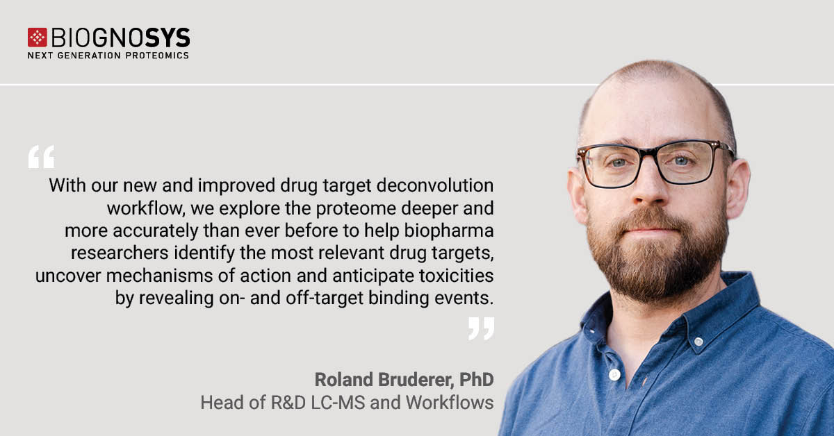 biognosys's tweet photo. Our new and improved #TrueTarget Drug Target Deconvolution service makes #DrugDiscovery research more insightful than ever. Our Head of R&amp;D LC-MS and Workflows explains the massive improvements the upgraded #LiP-MS technology brings. https://t.co/slu2slf49Z https://t.co/N6c9cz4Zmd