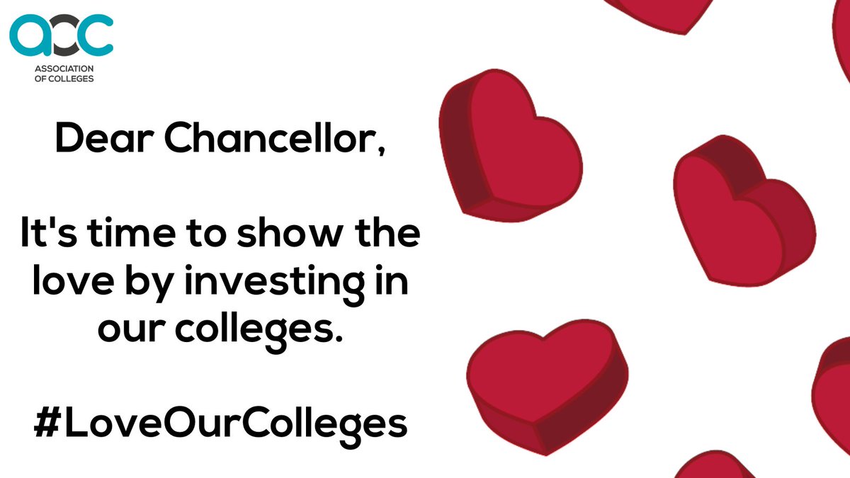 Hull College (@hullcollegegrp) on Twitter photo Warm words won't fill the skills gaps and deliver the economy we need. Colleges need love and investment to deliver <a href="/Jeremy_Hunt/">Sir Jeremy Hunt MP</a>/<a href="/hmtreasury/">HM Treasury</a>
#LoveOurColleges #ValentinesDay <a href="/AoC_info/">Association of Colleges (AoC)</a> Warm words won't fill the skills gaps and deliver the economy we need. Colleges need love and investment to deliver <a href="/Jeremy_Hunt/">Sir Jeremy Hunt MP</a>/<a href="/hmtreasury/">HM Treasury</a>
#LoveOurColleges #ValentinesDay <a href="/AoC_info/">Association of Colleges (AoC)</a>