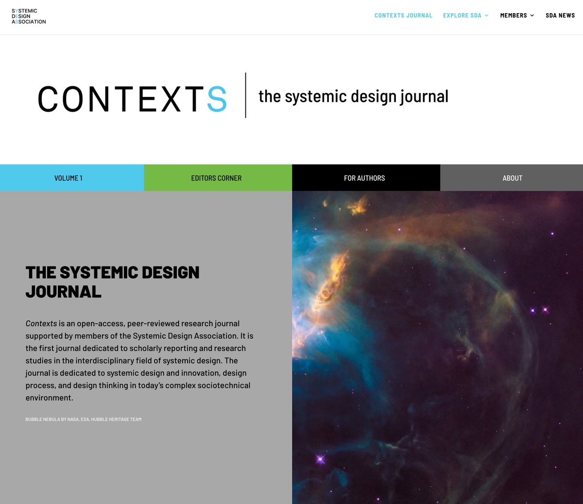 Systemic design journal launched! SDA is pleased to announce that Volume 1 of Contexts—The #SystemicDesign Journal is available online with a collection of five distinctive articles and an editorial, in online and PDF formats. - mailchi.mp/8a40977e965e/s…