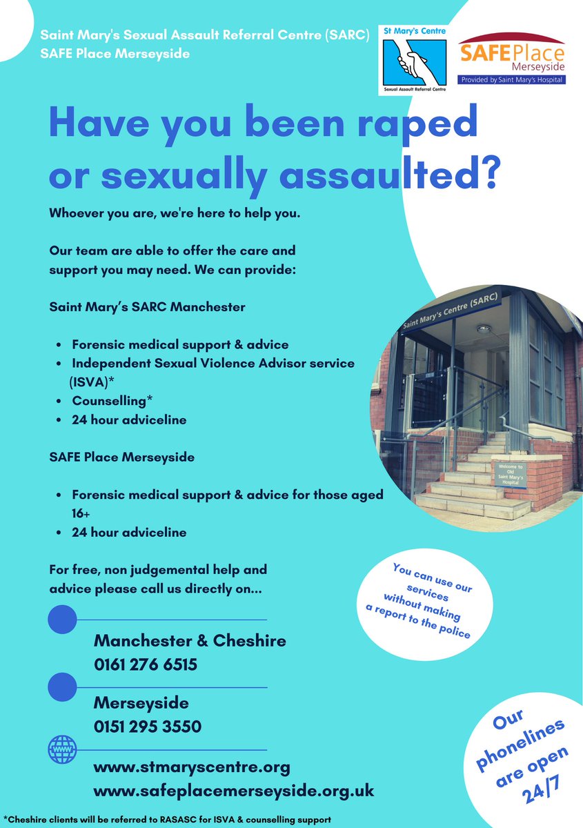 It is Sexual Abuse and Sexual Violence Awareness Week 2023. Sexual assault and abuse can happen to anyone. It may be a one-off event or happen repeatedly. Whoever you are we're here to help and support you #hereforyou #SARCs #ItsNotOk