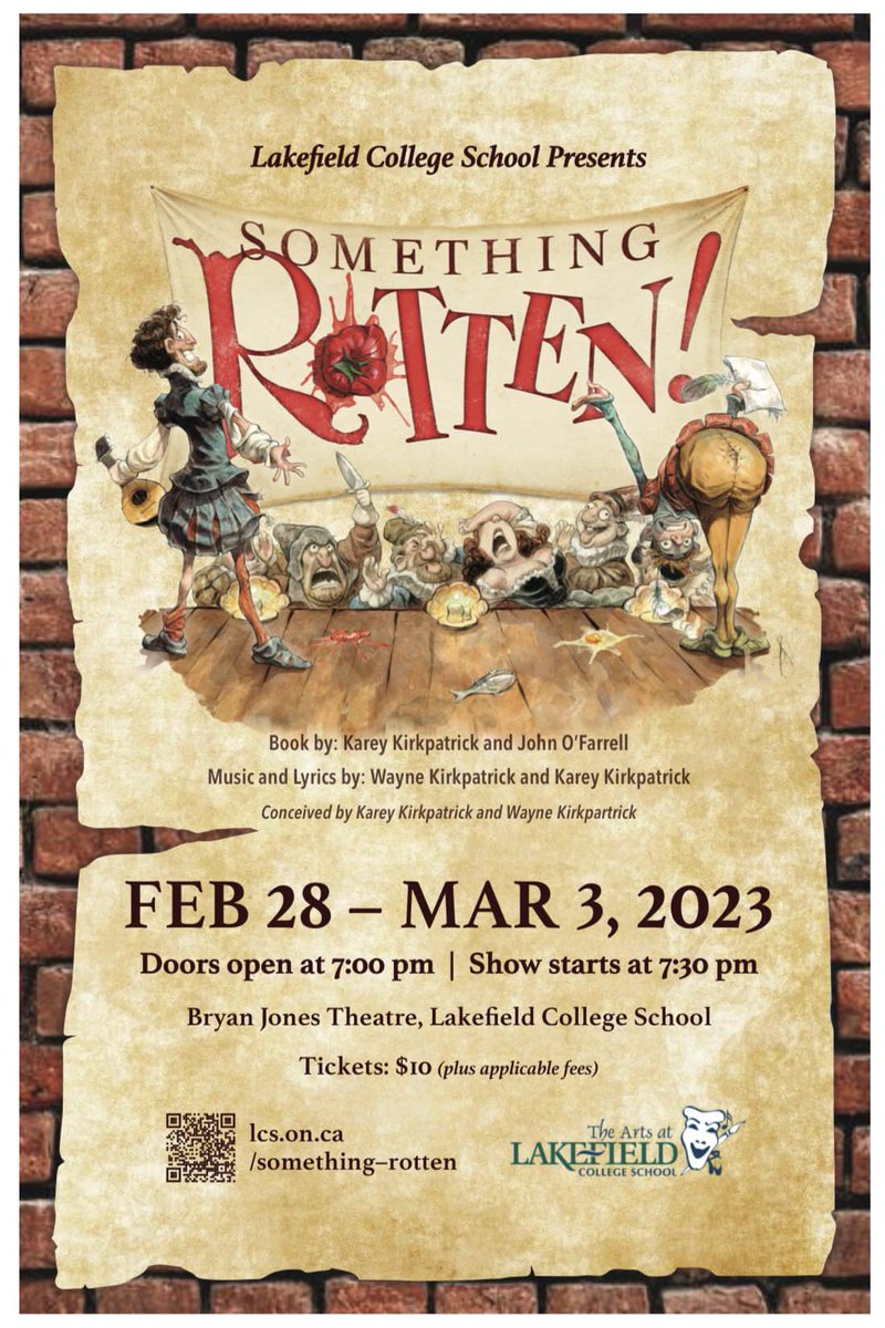 HaPerkins's tweet photo. Students and staff at @LakefieldCS  have been working on their yearly musical since October and will perform “Something Rotten” for the community at the end of the month. Read more here: https://t.co/zG6zezQWgx #ptbonews https://t.co/Dnp8GBDRP5
