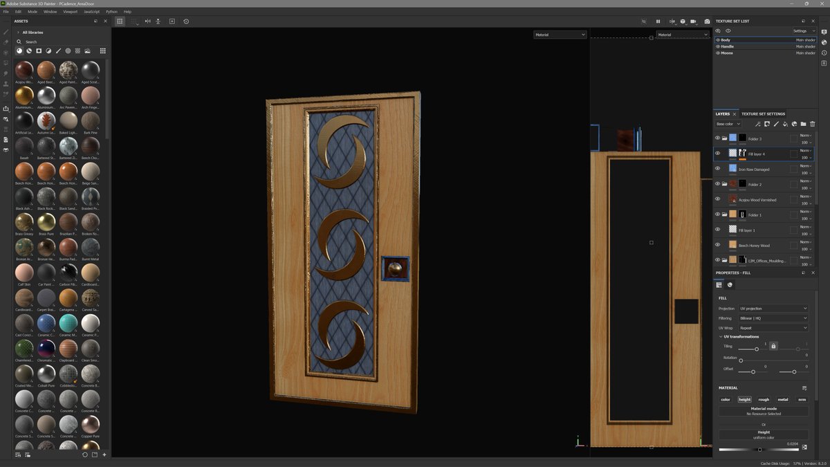 Jenito_studios's tweet image. Here's a look at the #SubstancePainter project for the area door that you'll use on the main floor of the mansion.

Just LOVE the way this turned out!

#3dmodeling #textureartist #indiegame #solodev #Blender3d