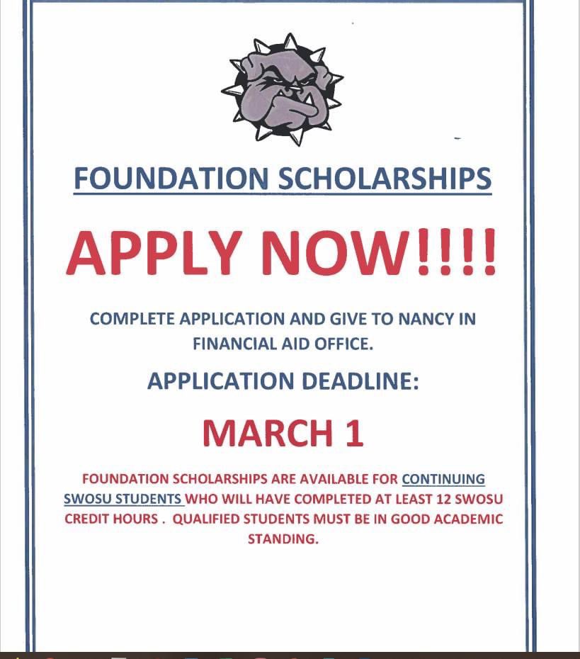 SWOSU_Lang_Lit's tweet image. Continuing Students:
swosu.formstack.com/forms/swosu_fo…

Incoming Freshman:
swosu.formstack.com/forms/incoming…

Links above are for all SWOSU students.

#swosu #swosulanglit #swosuscholarships