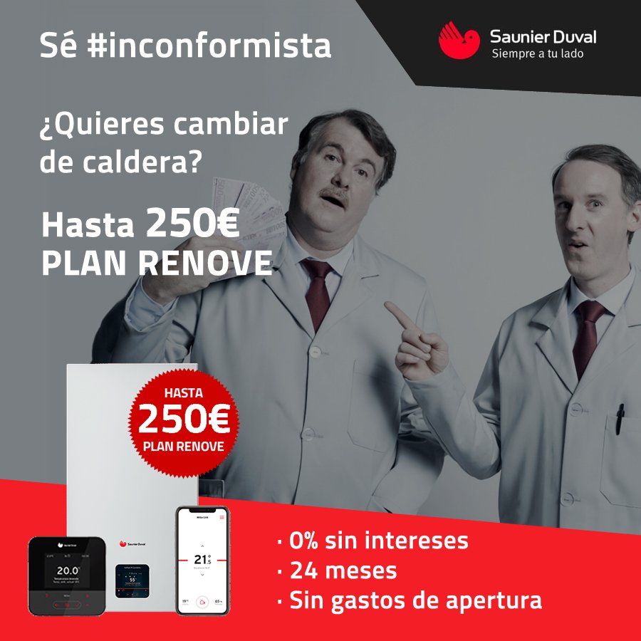 EsClimma's tweet photo. ⚡PLAN RENOVE Calderas Saunier Duval con descuento de hasta 250€ 
⏱Sólo hasta el 31 de marzo de 2023
👉 https://t.co/JKIQWw8fvS
#calefaccion #renove #PlanRenove #caldera #calderas #calderasdegas #ahorro #ahorroenergetico #ahorrar #saunierduval #saunier #ayuda #ayudas https://t.co/sugF72l0Wr