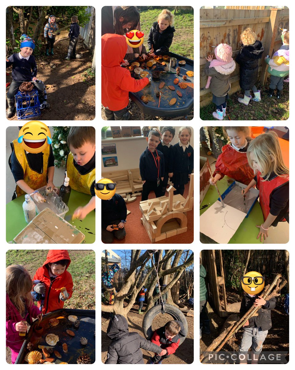 ysgolyddraig's tweet photo. Forest school fun painting with herbs and spices. We read the colour monster and made our very own versions using clay and natural materials. #YYDHensol #YYDcreativity #YYDwellness https://t.co/uTQsHZ06Fn