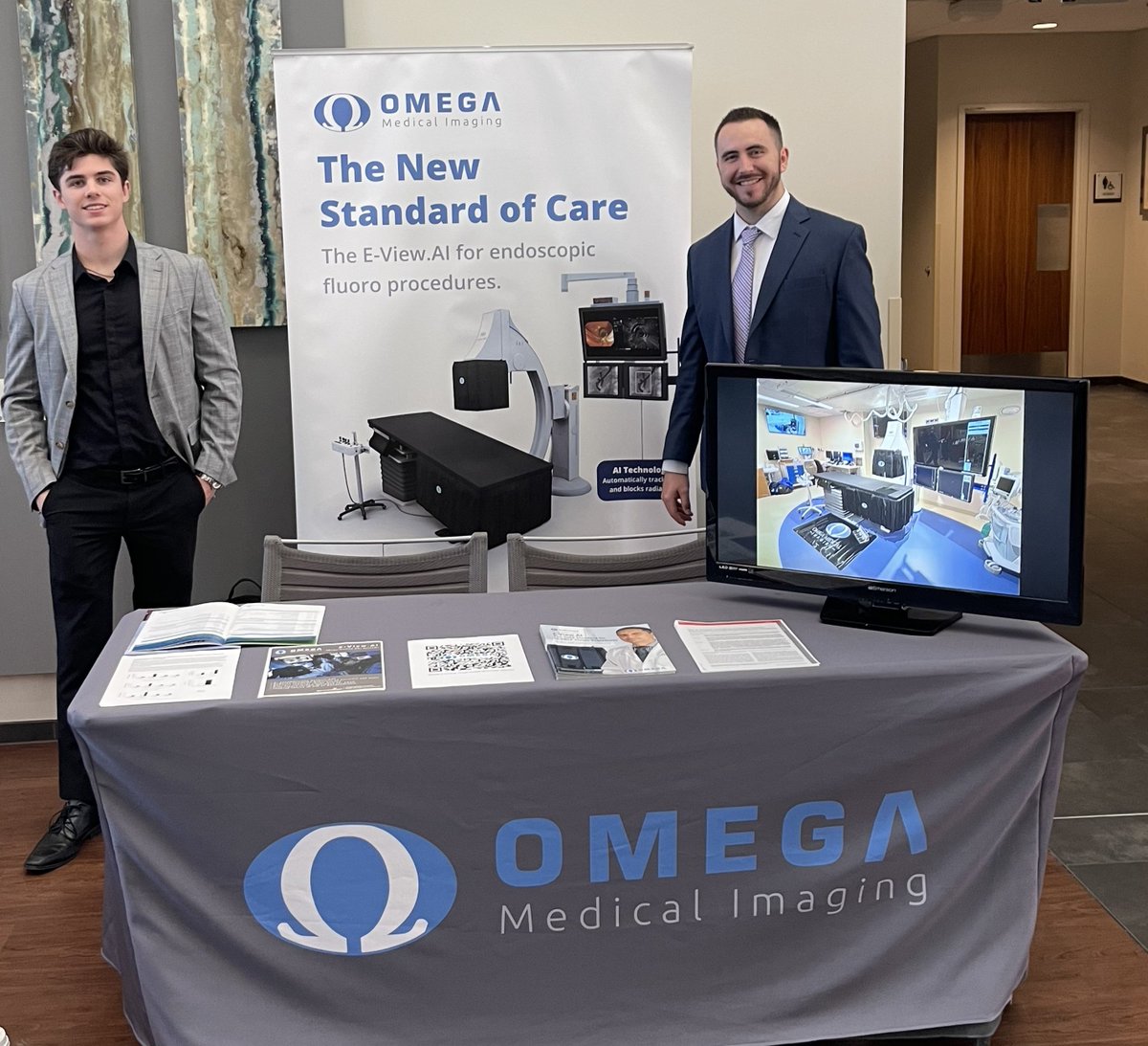 OmegaMedImaging's tweet photo. Day 2 of #OLE2023! Omega is ready to talk with more physicians and staff about their advanced #endoscopy programs! #EViewAI #ERCPfluoro #SuperiorImaging #RadiationProtection @AdventHealthMD #GITwitter https://t.co/6Nmdw91vYQ