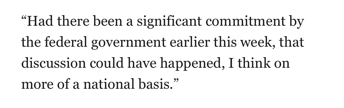 Just a quick reminder that healthcare is a provincial responsibility. Have the conversations at a provincial level. 

If we are a strong province then we can show everyone how it’s done.