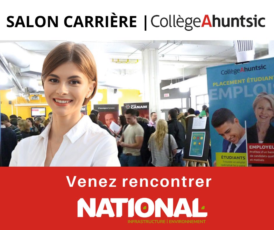 NationalExcava1's tweet photo. SALON CARRIÈRE 🎓
 
Nous sommes ravis de vous annoncer notre participation au salon carrière du Collège Ahuntsic qui aura lieu le 16 février! 🙌🏽

📍 Collège Ahuntsic
🗓 Le 16 février 2023
🕑 De 13h30 à 16h30 https://t.co/AObeTSyPFF