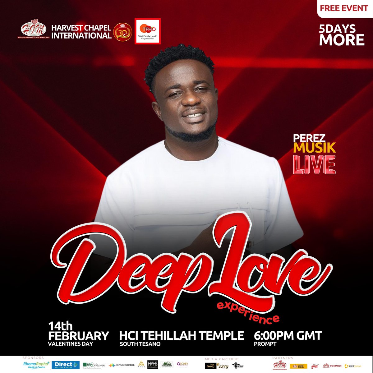 5DAYS To Go!!!
DEEP LOVE EXPERIENCE ‘23!!!

We can’t keep calm!!!!
See you on 14th at 6 PM!!!

Venue : @HCITehillah Temple, South Tesano
Live Stream/Info :  cutt.ly/f3gsI2v
#DLE23 #deeploveexperience #ValentinesDay