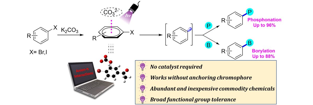 Just out, my first paper in #OrgLett. Light induced C-X bond activation enables C-P and C-B bond formation reactions. Anion-pi interactions are found to be pivotal in the photochemical process.
doi.org/10.1021/acs.or…
@JOC_OL @iitdelhi @ACSPublications @photchem @Indian_Science_