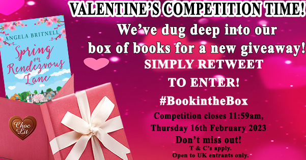 Here's a #competition with a romantic #prize for #ValentinesDay that'll also remind you of sunnier days ahead! RT with #BookintheBox hashtag for a chance to #win Spring on Rendezvous Lane by @AngelaBritnell. T&Cs apply. Open to UK entrants only. Closes 11:59 am, 16/02/2023.