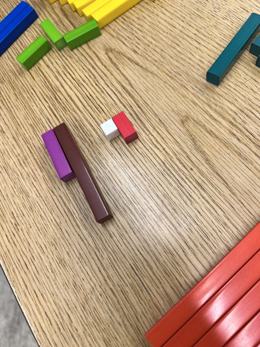 MissJoshi6's tweet photo. Using Fraction Rods to help us understand Equivalent Fractions! They did so well coming up with many fractions using the manipulatives!! @GEDSB #FractionFun #FractionRods #EquivalentFractions https://t.co/CCu7IpUb9w