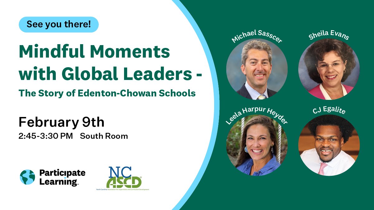 Participate Learning (@participatelrng) on Twitter photo We invite you to attend our @NCASCD session in collaboration with partners <a href="/Edenton_Chowan/">Edenton-Chowan Schools</a> and <a href="/calmmindskindh/">Calm Minds Kind Hearts</a>, Mindful Moments with #GlobalLeaders. This session will showcase how <a href="/Edenton_Chowan/">Edenton-Chowan Schools</a> is working to educate the whole child and transform student lives. #UnitingOurWorld We invite you to attend our @NCASCD session in collaboration with partners <a href="/Edenton_Chowan/">Edenton-Chowan Schools</a> and <a href="/calmmindskindh/">Calm Minds Kind Hearts</a>, Mindful Moments with #GlobalLeaders. This session will showcase how <a href="/Edenton_Chowan/">Edenton-Chowan Schools</a> is working to educate the whole child and transform student lives. #UnitingOurWorld