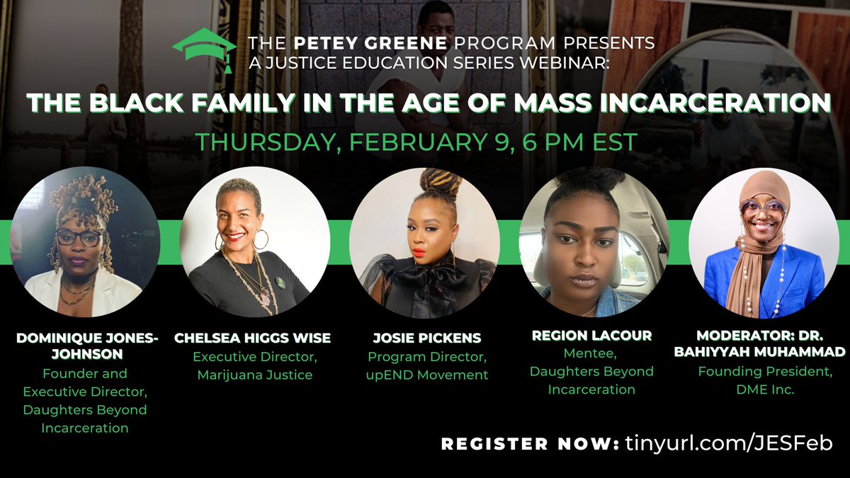 upendmovement's tweet photo. Coming up today at 6pm ET! Join the @PeteyGreeneProg for an online panel on "The Black Family in the Age of Mass Incarceration" which features our Program Director @jonubian. https://t.co/LdDsSUIr02 https://t.co/Fzec1CGY9q