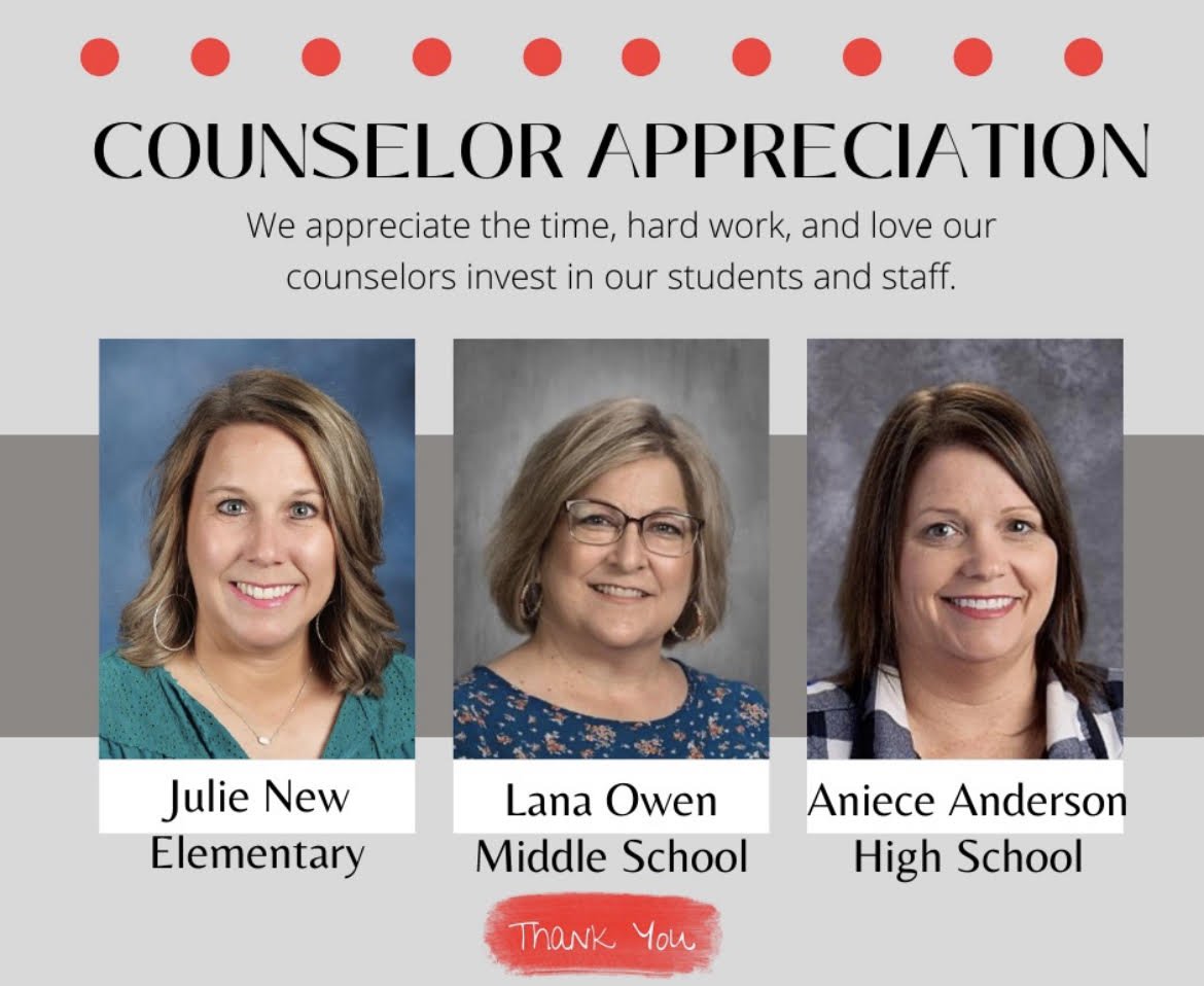 It is Counselor Appreciation Week and Holliday ISD has three of the best!  Please join us in recognizing the amazing work and dedication of these wonderful ladies and all that they do for the students and staff here at Holliday!  HERO!
