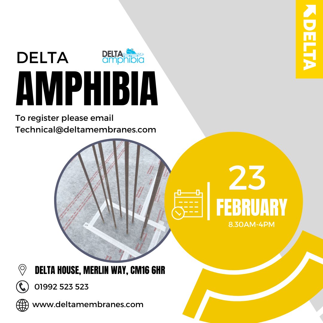Discover how easy this Active Core Liner is to install on Delta's "Amphibia Training Course" our team of technical tutors will cover Type A waterproofing design concepts, in particular the successful installation of Delta Amphibia membranes.