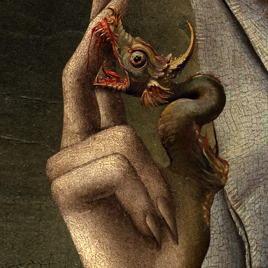 TheClayshaper's tweet photo. Don't bite the hand that feeds you.

✨ "Nipper" is a digital collage by the Clayshaper.
Based on "A Woman" by Robert Campin circa 1435.

📜 #clayshaper #robertcampin #awoman
#digitalcollage #beautifulbizzare #darkart #darkartist
#surreal #surrealart #surrealism #surreal42 https://t.co/LzCrHjhR0e