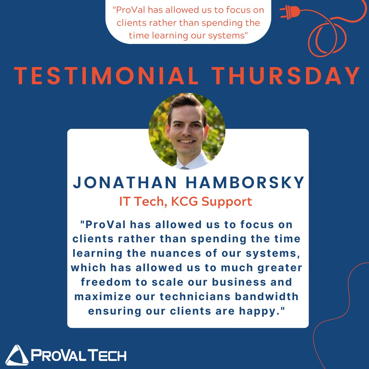 provaltech's tweet photo. #TestimonialThursday "ProVal has allowed us to focus on clients rather than spending the time learning the nuances of our system." - Jonathan Hamborsky
See what more of our partners have to say: https://t.co/YImyEyirPB
#provaltech #msp #techtestimonials https://t.co/hjkjnerp4q