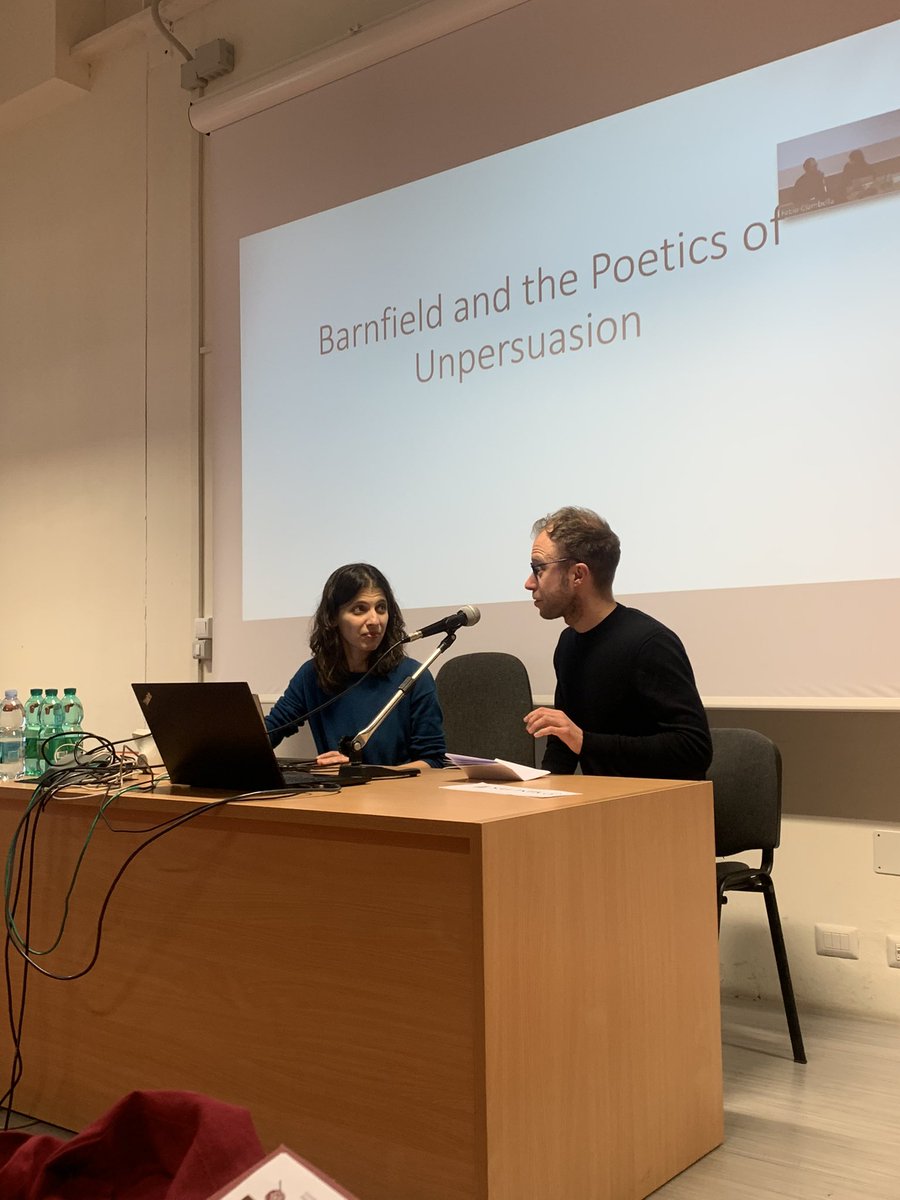 BarnfieldConf23's tweet photo. Tania Demetriou’s insightful Keynote Lecture deals with Barnfield’s Poetics of Unpersuasion. Heartfelt thanks to @robert_stagg for chairing it! https://t.co/kU9jWUaKE9