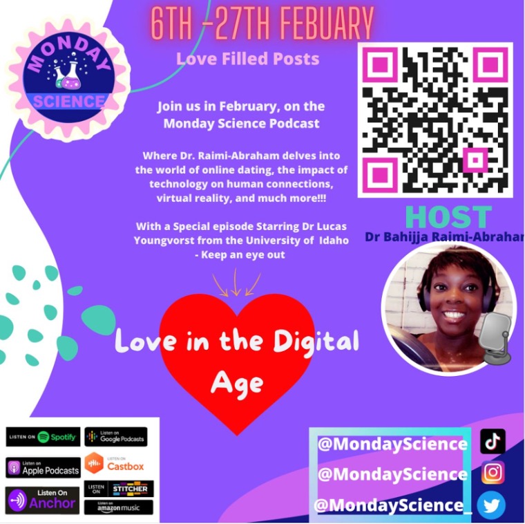 It’s #throwbackthursday and Valentine’s is coming up! Discover how lyrics about love and heartbreak affect your brain in episode 24 of #MondayScience❤️‍🩹💔 Listen on <a href="/AmazonMusicUK/">Amazon Music UK</a> <a href="/anchor/">Jackie Westrick</a> and stay tuned for our February is Love episodes, continuing next week! <a href="/DrBahijjaRaimiA/">Dr Bahijja Raimi-A</a>